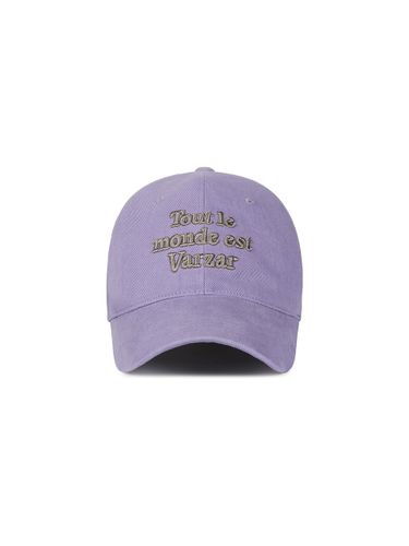 TMV Embroidered Cotton Adjustable Ball Cap [Washed Lavender] - VARZAR - Modalova