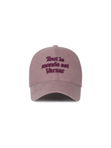 Cotton Adjustable TMV Lettering Ball Cap [Washed Indie Pink] - VARZAR - Modalova