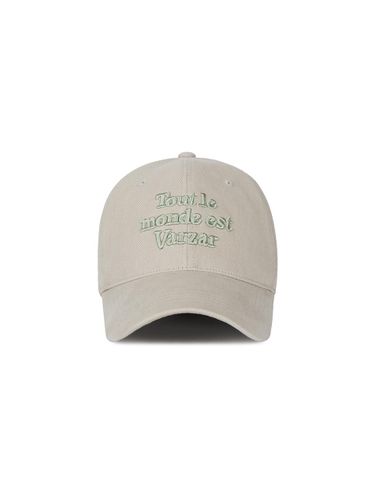 Cotton Overfit Lettering Ball Cap [Washed Beige] - VARZAR - Modalova