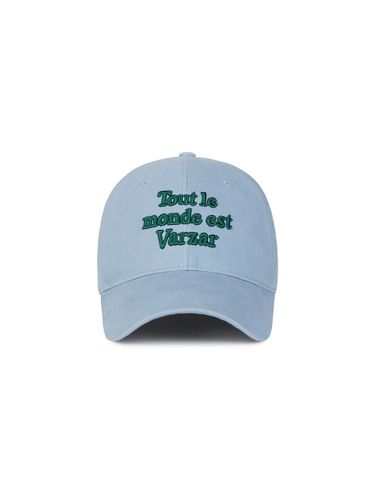 Cotton Embroidered Lettering Ball Cap [Washing Sky] - VARZAR - Modalova