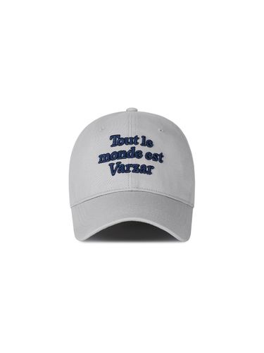 Cotton Oversized Lettering Ball Cap [Twill Gray] - VARZAR - Modalova