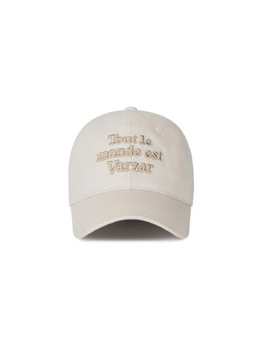 Cotton Adjustable TMV Lettering Ball Cap [Twill Sand] - VARZAR - Modalova