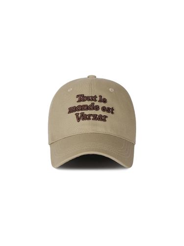 Cotton Adjustable TMV Lettering Ball Cap [Twill beige] - VARZAR - Modalova