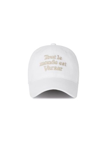 Cotton Adjustable TMV Lettering Ball Cap [Twill beige] - VARZAR - Modalova