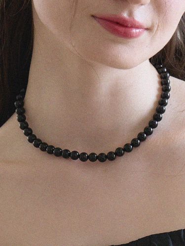 Mm Sterling Silver Onyx Necklace - byweekend - Modalova