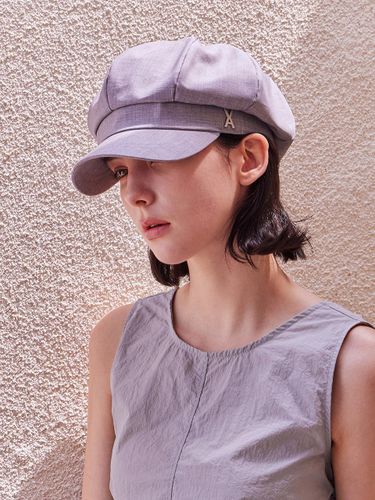 Studded Adjustable Newsboy Cap [Grey] - VARZAR - Modalova