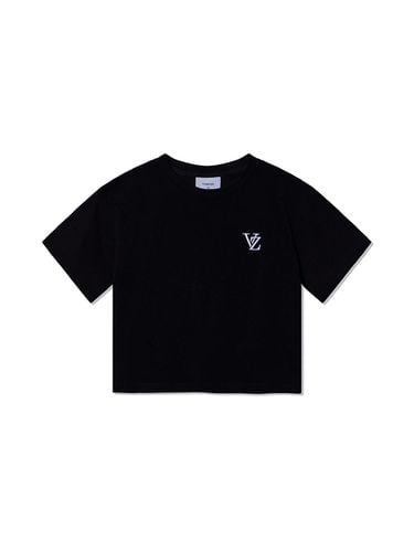 D Logo Short Sleeve Cotton T-shirt [Black] - VARZAR - Modalova