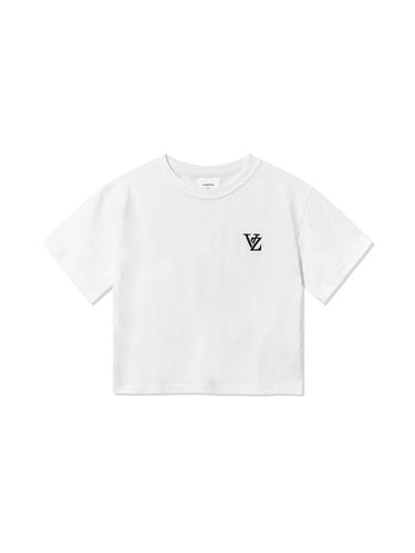 D Logo Short Sleeve Cotton T-shirt [Beige] - VARZAR - Modalova