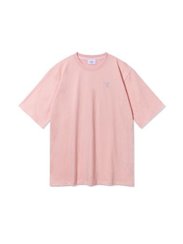 D Logo Premium Cotton T-shirt [Pink] - VARZAR - Modalova