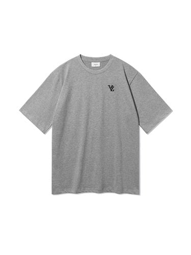 D Logo Relaxed Fit Short Sleeve T-shirt [Melange] - VARZAR - Modalova