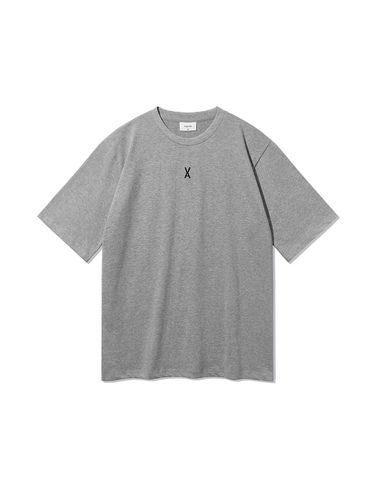 D Logo Oversized Cotton T-shirt [Melange] - VARZAR - Modalova