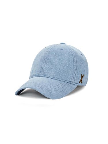 Stud Non-washing Denim Ball Cap [Light Indigo] - VARZAR - Modalova