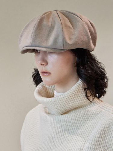 Logo Easy Fit Wool-blend Newsboy Cap [Warm Taupe] - VARZAR - Modalova