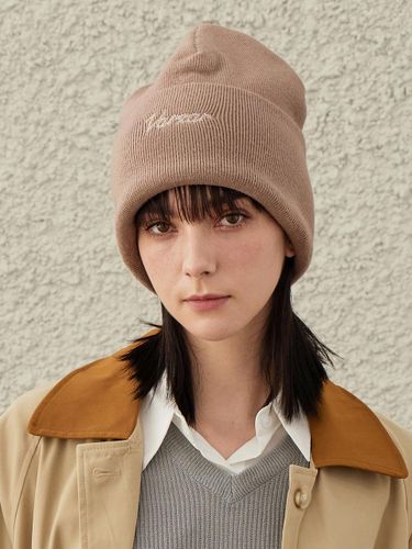 Chain Logo Balloon Heavyweight Beanie [Warm Taupe] - VARZAR - Modalova