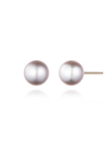 K Freshwater Pearl Gray Beige Gold Earrings (SA24D29A) - STONEHENgE - Modalova