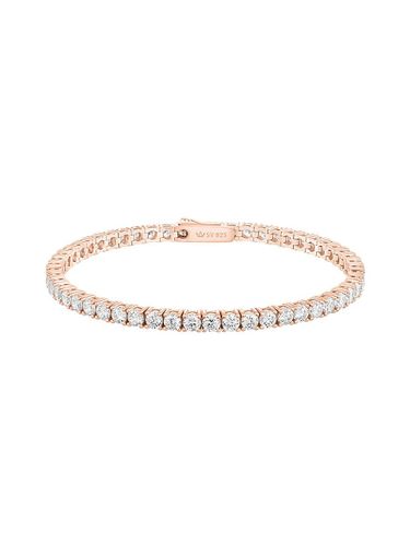 Sterling Silver Beige Stone Tennis Bracelet (JJJTBQ4BS066SR170) - J.ESTINA - Modalova