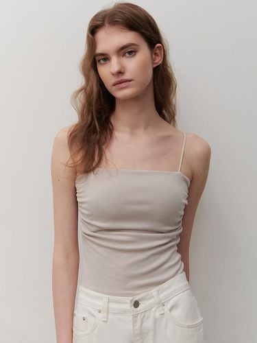 Shirring Cap Sleeveless Top [Beige] - camino - Modalova