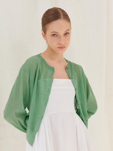 Summer Linen Loose Fit Cardigan [Green] - camino - Modalova