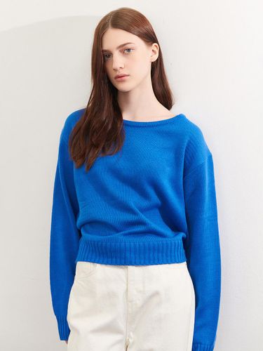 Premium Blend Lightweight Knit Sweatshirt [BLUE] - camino - Modalova