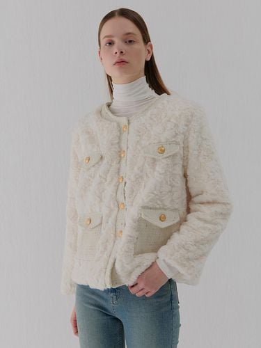 Boucle Tweed Relaxed Fit Jacket [White] - camino - Modalova