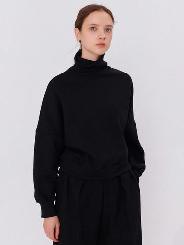 Napping Double-Sided Fleece Turtleneck Sweatshirt [Black] - camino - Modalova