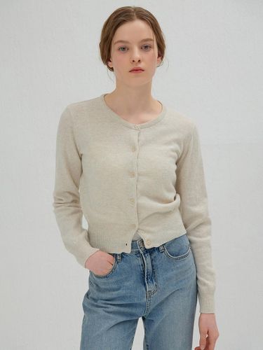 Round Neck Lightweight Cardigan [Light Brown] - camino - Modalova