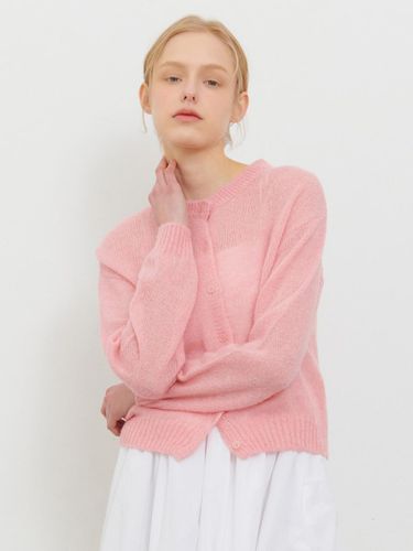 Boucle Textured Relaxed Cardigan [Pink] - camino - Modalova