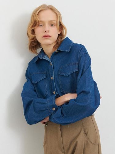 Pocket Lightweight Cotton Denim Shirt [Blue] - camino - Modalova