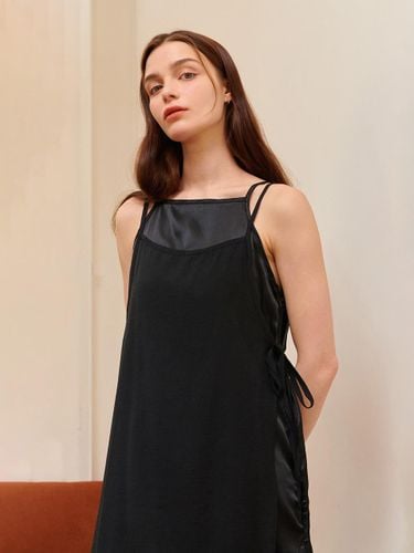 Strap Layered Sleeveless Dress [Black] - camino - Modalova