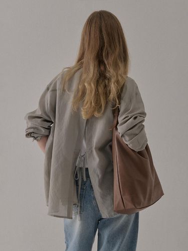 Ribbon Tencel Relaxed Fit Shirt [Khaki] - camino - Modalova