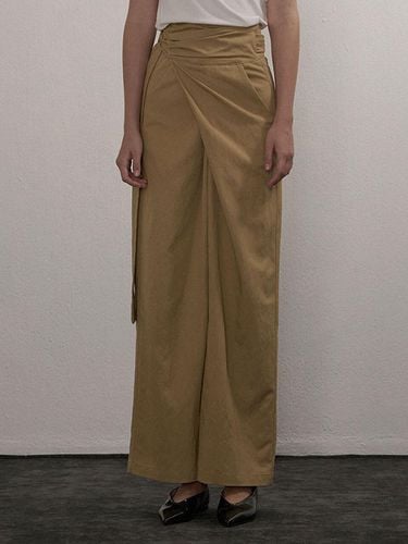 Strap Wrap Wide Organic Cotton Pants [Beige] - camino - Modalova