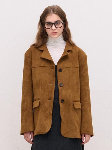 Classic Hip Length Suede Jacket [Brown] - camino - Modalova