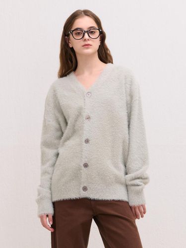 Soft Wool V-neck Button-front Cardigan [Light Gray] - camino - Modalova