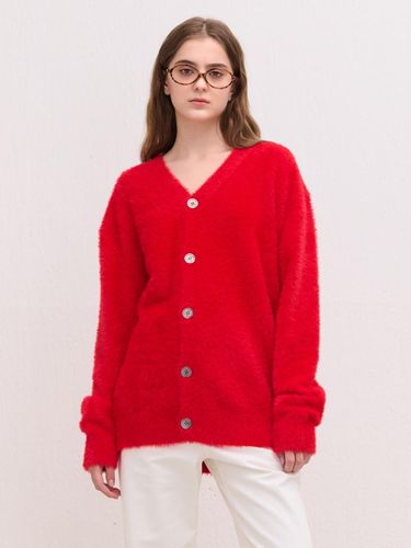 Soft Wool V-Neck Loose Fit Cardigan [RED] - camino - Modalova