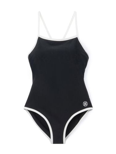 Sleek Nordic Side Logo Swimsuit [Black] (S002) - halden - Modalova