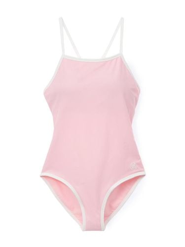 Sleek One-Piece Side Logo Swimsuit [Pink] (S002) - halden - Modalova