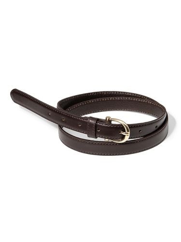 Gold Bell Buckle Cowhide Leather Belt [] (T016) - halden - Modalova