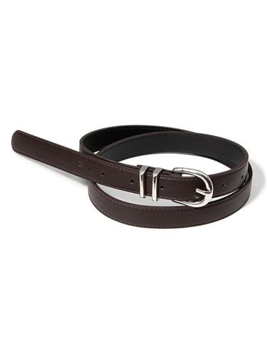 Two Loop Silver Faux Leather Belt [] (T017) - halden - Modalova