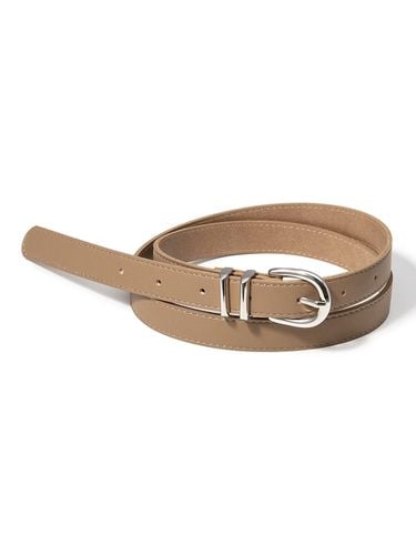 Double Loop Silver Faux Leather Belt [] (T017) - halden - Modalova