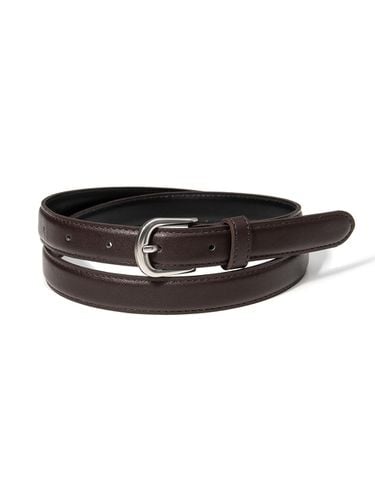 Simple Silver Slim Adjustable Belt [Brown] (T018) - halden - Modalova