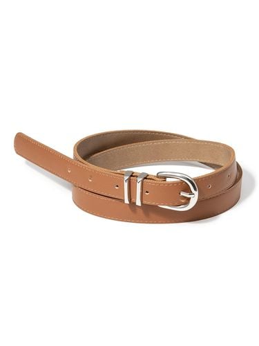 Double Loop Silver Faux Leather Belt [] (T017) - halden - Modalova