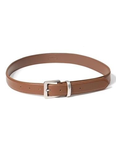 Square Vintage Silver Cowhide Leather Belt [] (T024) - halden - Modalova