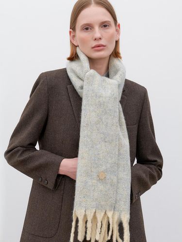 Classic Two Tone Wool Muffler [Ivory Blue] (M037) - halden - Modalova