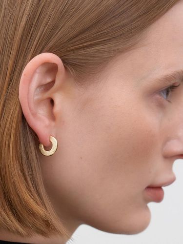 Minimalist Brass Flat Ring Earrings [] (E038_gold) - halden - Modalova