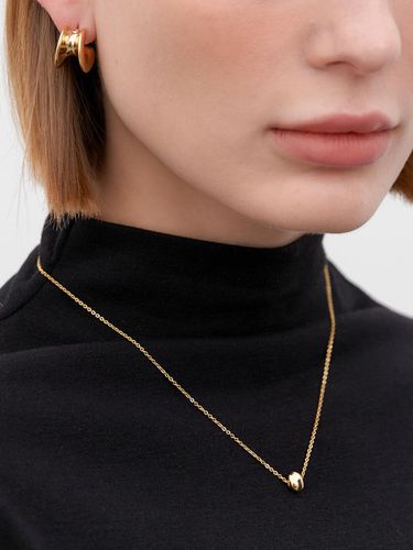 Brass Minimalist Simple Pebble Pendant Necklace (N025_gold) - halden - Modalova