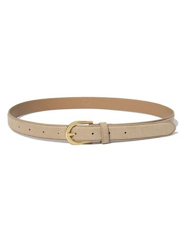 Round Gold Buckle Suede Adjustable Belt [] (T026) - halden - Modalova