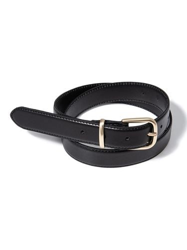 Round Square Gold Buckle Cowhide Leather Belt [] (T027) - halden - Modalova