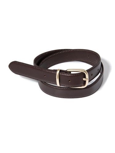 Round Square Gold Buckle Cowhide Leather Belt [] (T027) - halden - Modalova