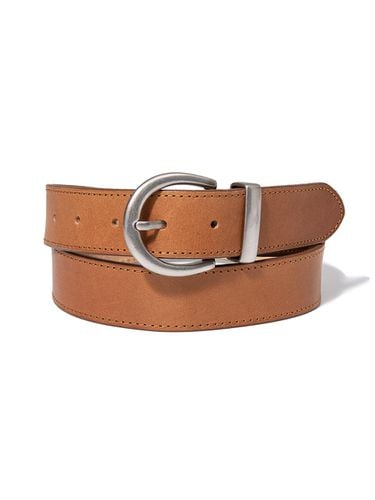 Circle Buckle Premium Leather Belt [] (T028) - halden - Modalova