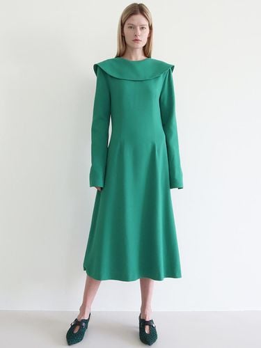 A-line Cape Collar Vintage Dress [Fern Green] - GAYEON LEE - Modalova